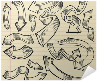 Notebook Doodle Sketch Arrow Design Vector Set Poster - Drawing (400x400), Png Download