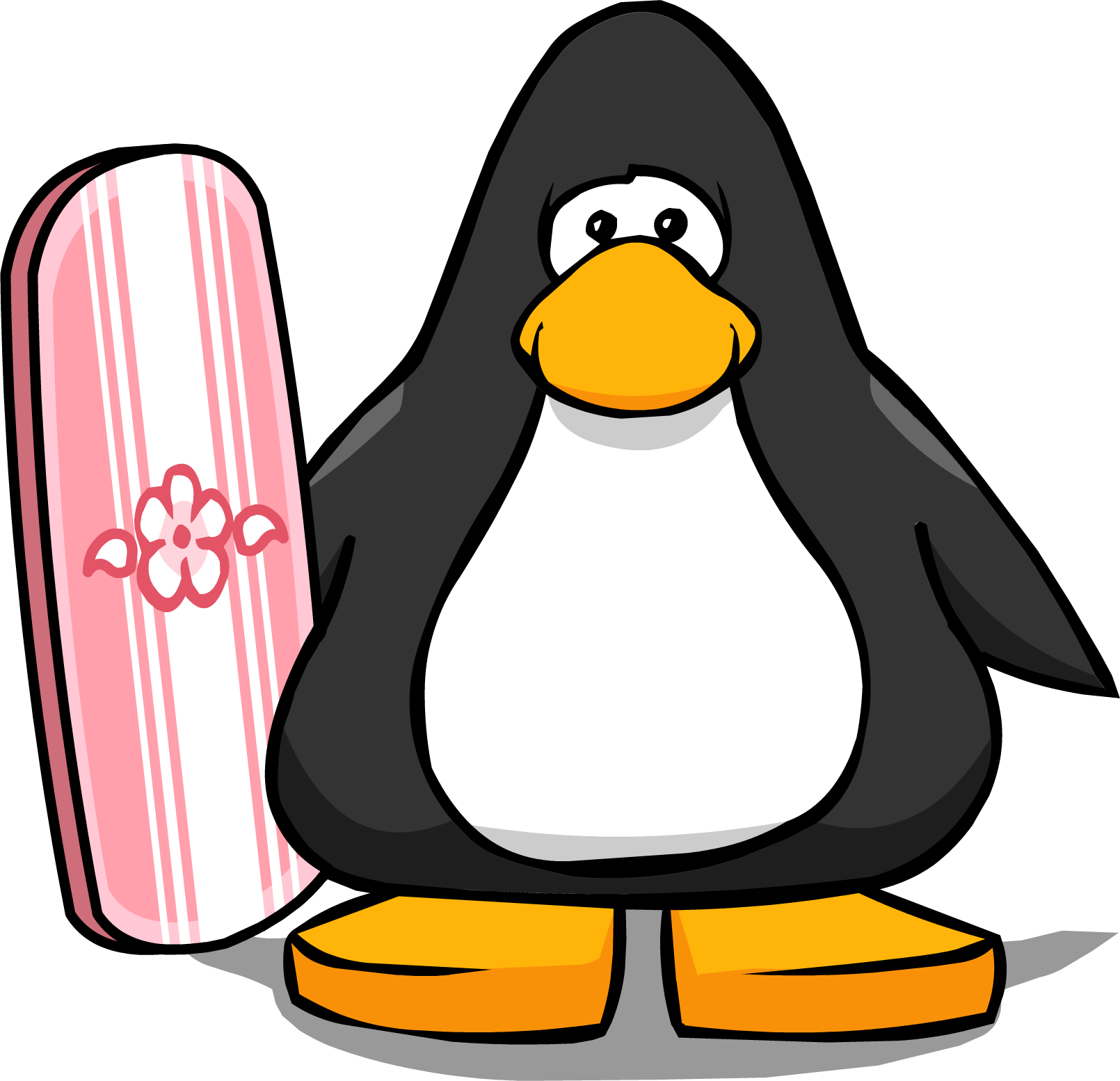Pink Striped Wakeboard Pc - Club Penguin Blue Horn (1610x1554), Png Download