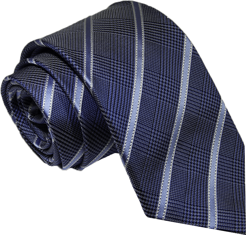 Blue Striped Silk Tie With Houndstooth Background - Paisley (982x982), Png Download
