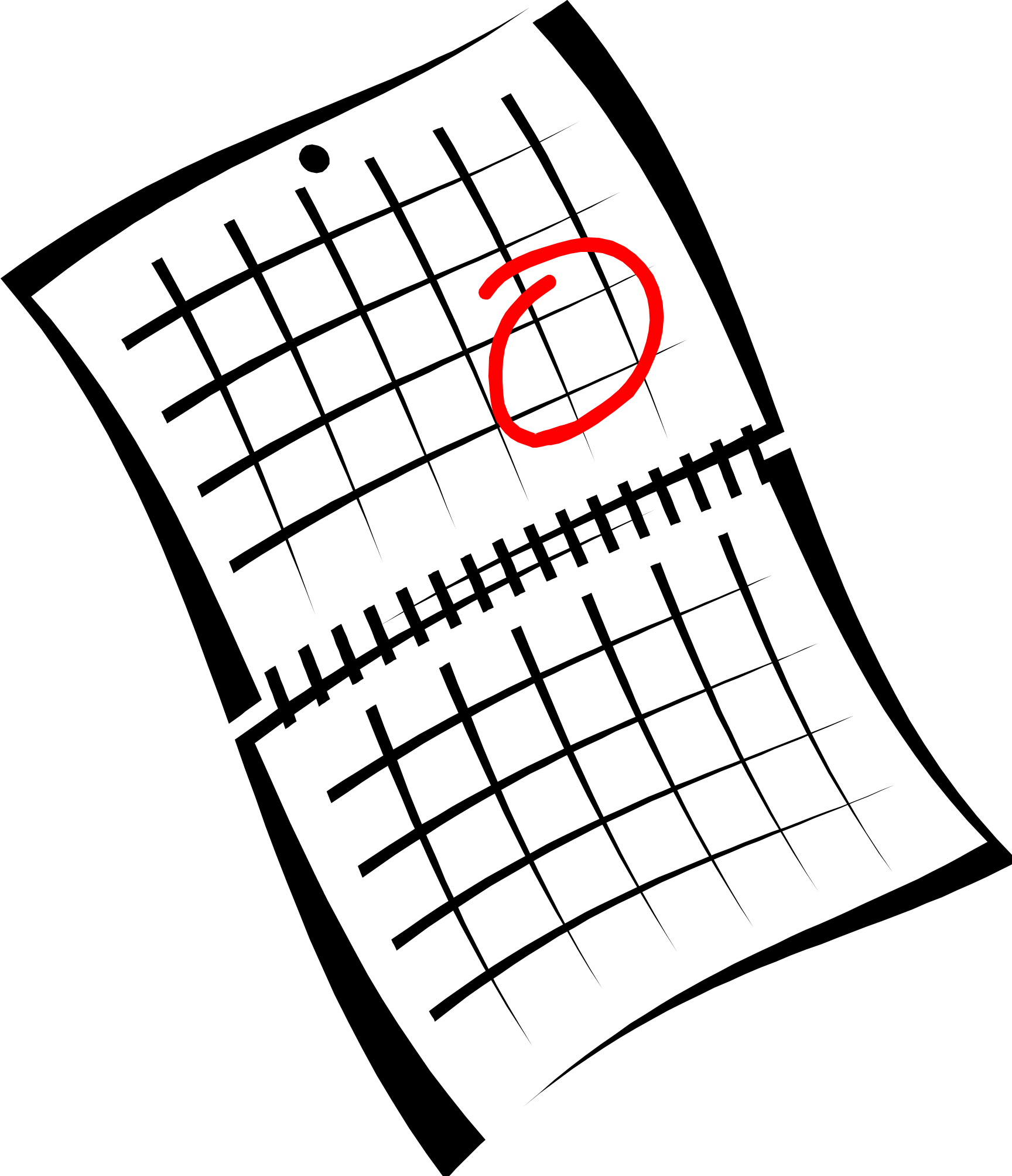 28 Collection Of Calendar Drawing Png - Calendar Clipart (1728x2007), Png Download