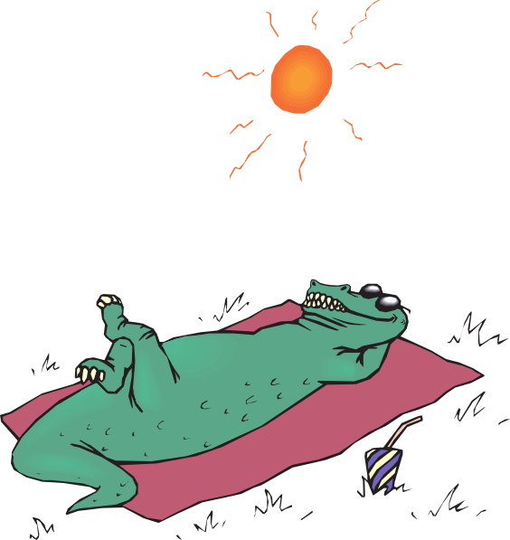 Alligator Sunbathing Svg Clip Arts 564 X 597 Px (564x597), Png Download