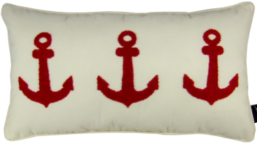 Anchors Away The Red Anchors On This Pillow Will Add - Wood (370x370), Png Download