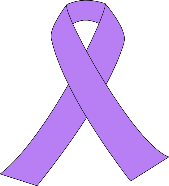 Breast Cancer Ribbon Png - Purple Cancer Ribbon Transparent (546x599), Png Download
