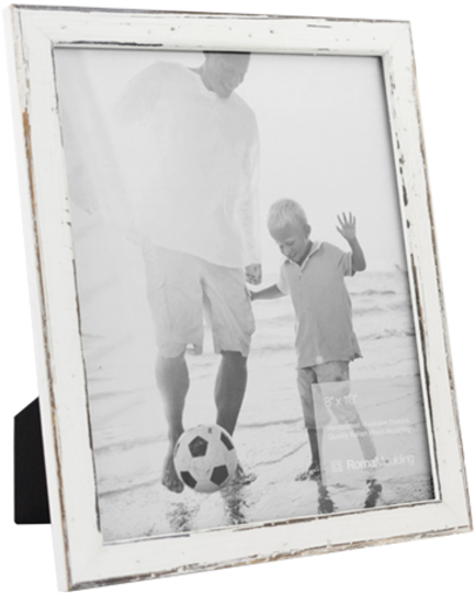 Chalk White Photo Frame - 8x10 Silver Picture Frame (448x600), Png Download