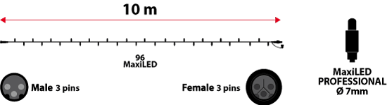 Guirnalda De Luces Led Pro 10 M Con Destellos - Diagram (550x149), Png Download