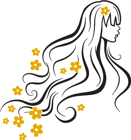 Vinilos Decorativos Silueta Mujer Primavera - Silueta Rostro De Mujer A Color (600x600), Png Download