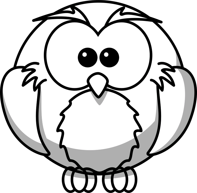 The Line Art Of Owl - Black And White Colouring (800x783), Png Download