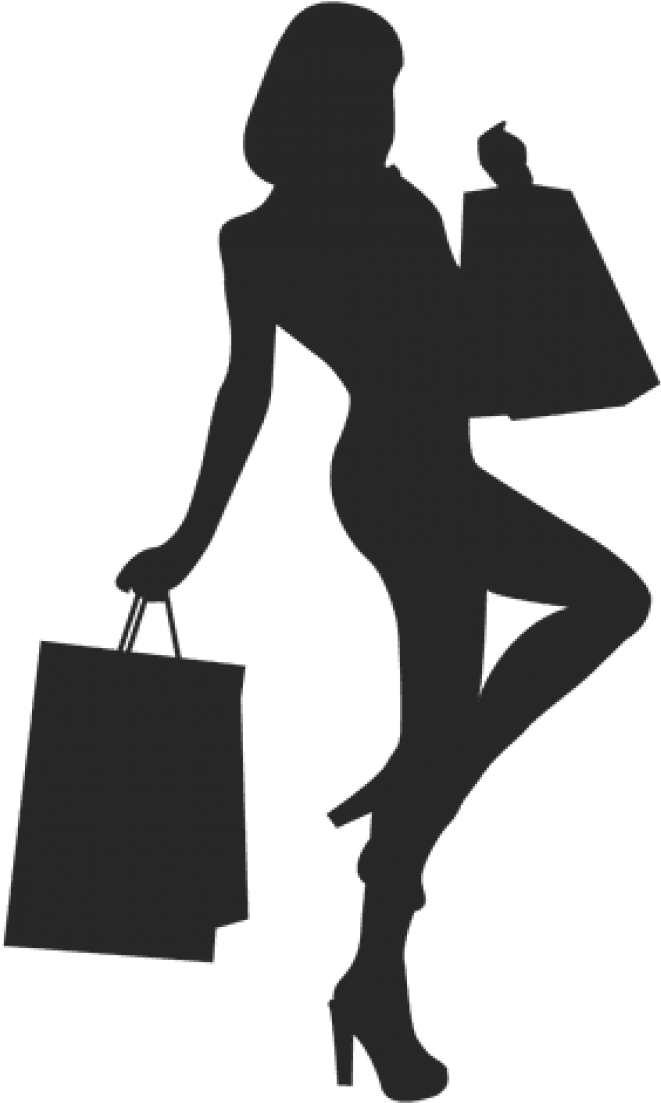 Apple Cinema 30" - Girl Shopping Silhouette Png (1200x1200), Png Download