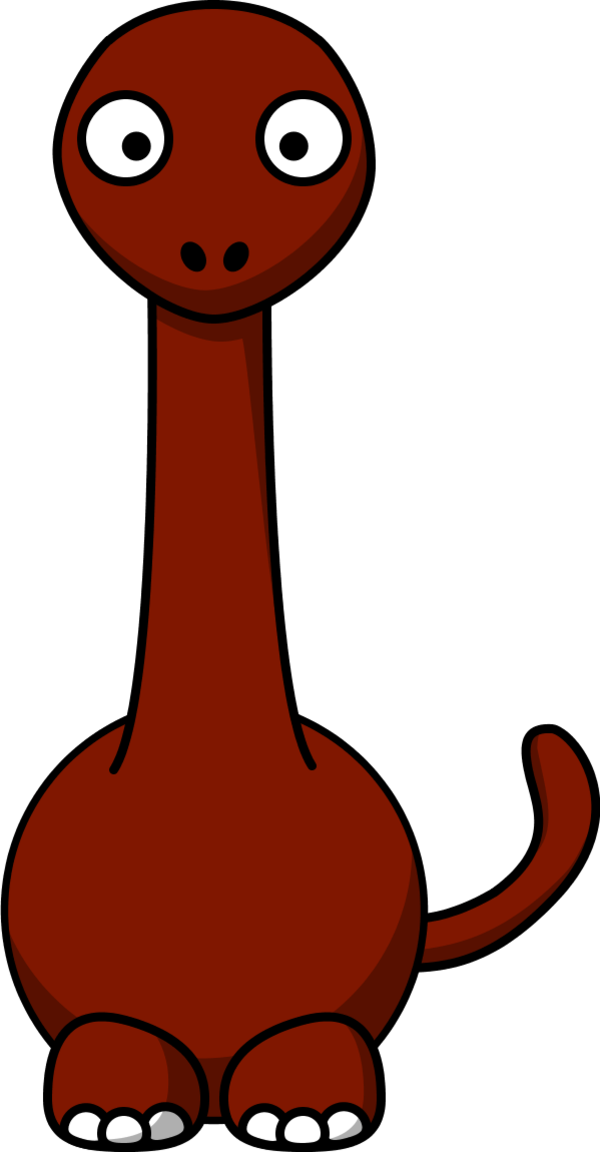 Vector Clip Art - Cartoon Dinosaur (600x1152), Png Download