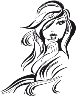 Silhouette Woman Make Up (430x323), Png Download