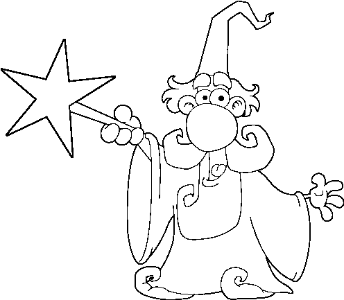 Dibujo De Mago Con Varita Mágica Para Colorear - Imagenes Para Colorear El Brujito De Gulubu (600x470), Png Download