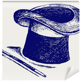 Fotomural Sombrero Mágico Con La Varita Mágica • Pixers® - Magic Hat Sketch (400x400), Png Download
