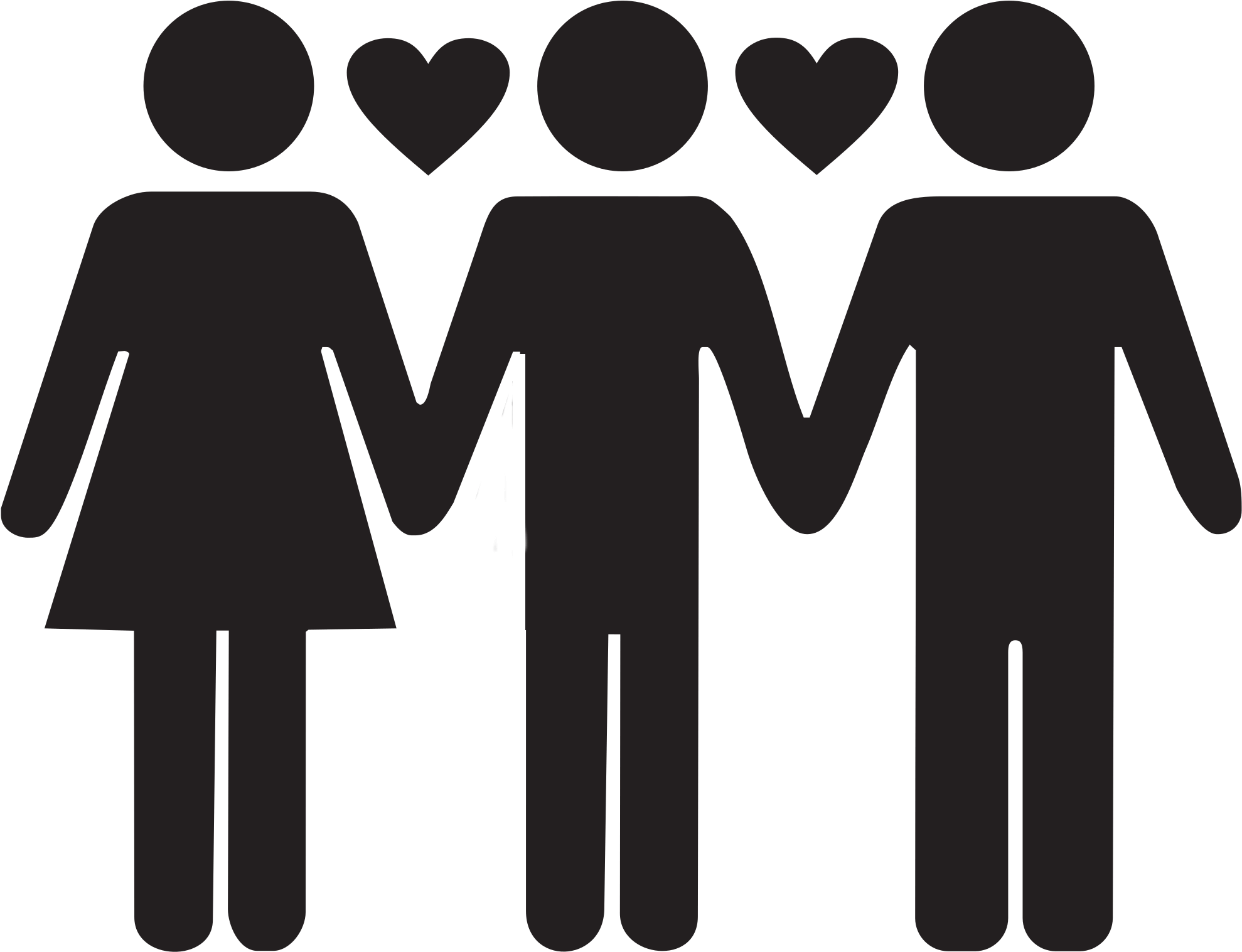 Tres Siluetas Dos Hombres Y Una Mujer Con Imgenes De - Man And Woman (2000x1538), Png Download