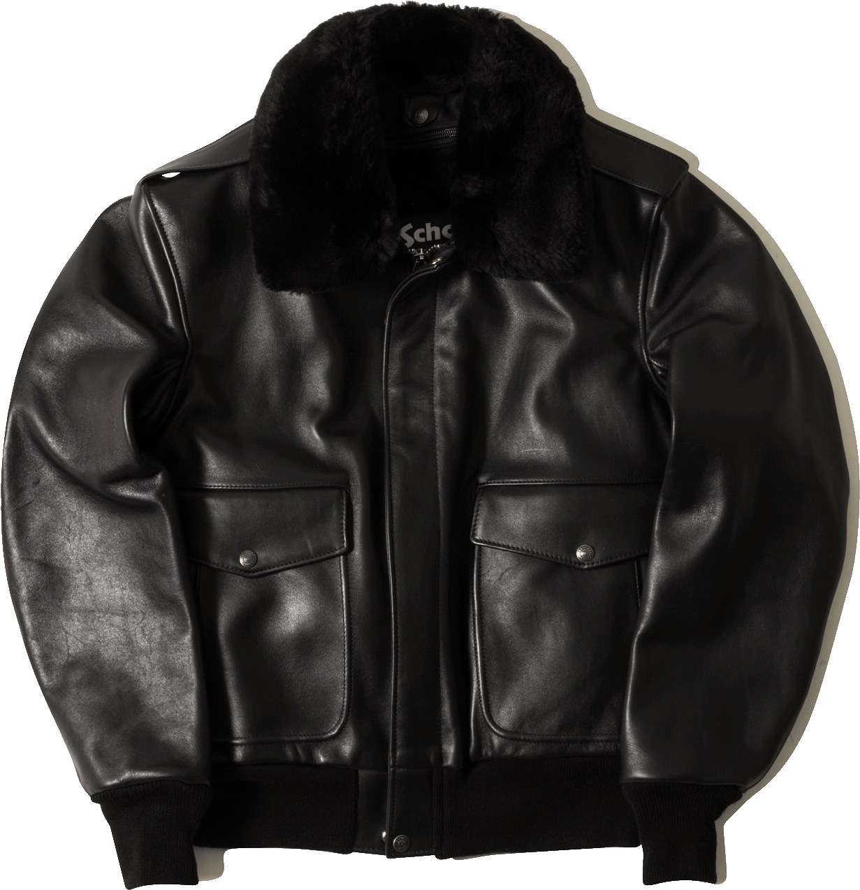 A-2 Naked Cowhide Leather Flight Jacket 184sm Black - Flight Jacket (1333x2000), Png Download