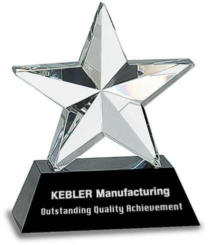 Image - Engraved Crystal Glass Award 6 Inch Crystal 3d Star (500x562), Png Download