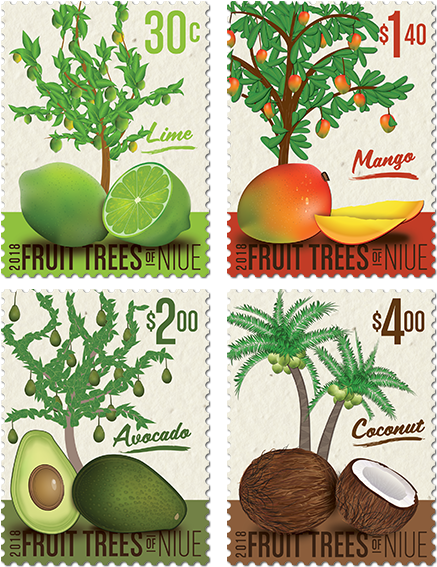 Fruit Trees Of Niue Set Of Stamps - Attalea Speciosa (600x600), Png Download