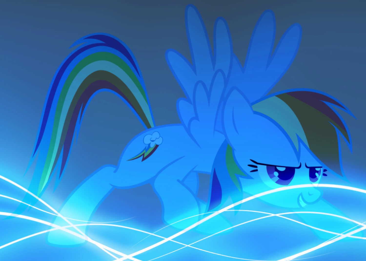Rainbow Dash Blue Light Trails - My Little Pony: Friendship Is Magic (1500x1072), Png Download