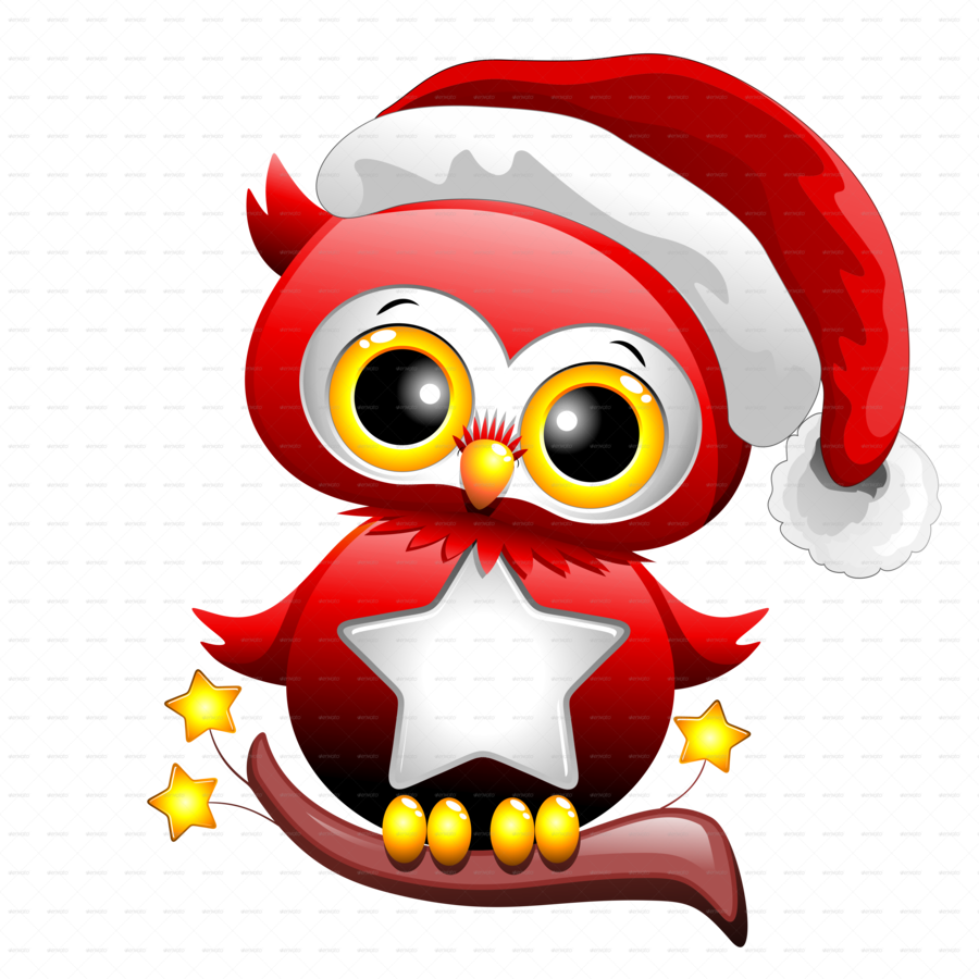 Baby Owl Christmas Clipart Owl Santa Claus Clip Art - Baby Owl Love Heart Cartoon Art Print - Mini By Bluedarkart (900x900), Png Download