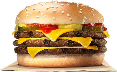 Triple Cheese Burger Burger King (500x400), Png Download