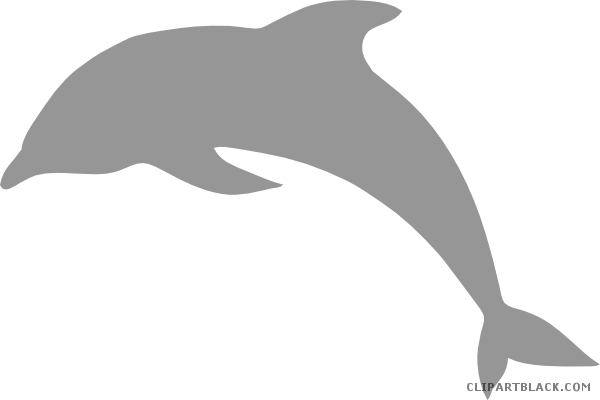 Amazing Dolphin Clipart - Dolphin Black Outline (600x400), Png Download