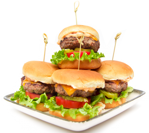 Click Image To Enlarge - Burger Slider Png (480x436), Png Download