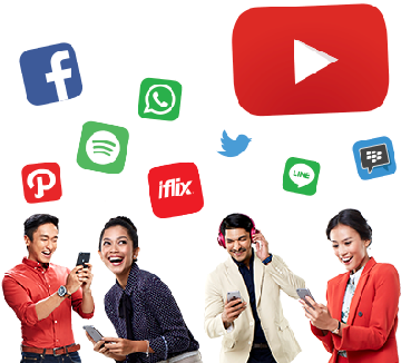Unlimited Packets - Indosat (381x340), Png Download