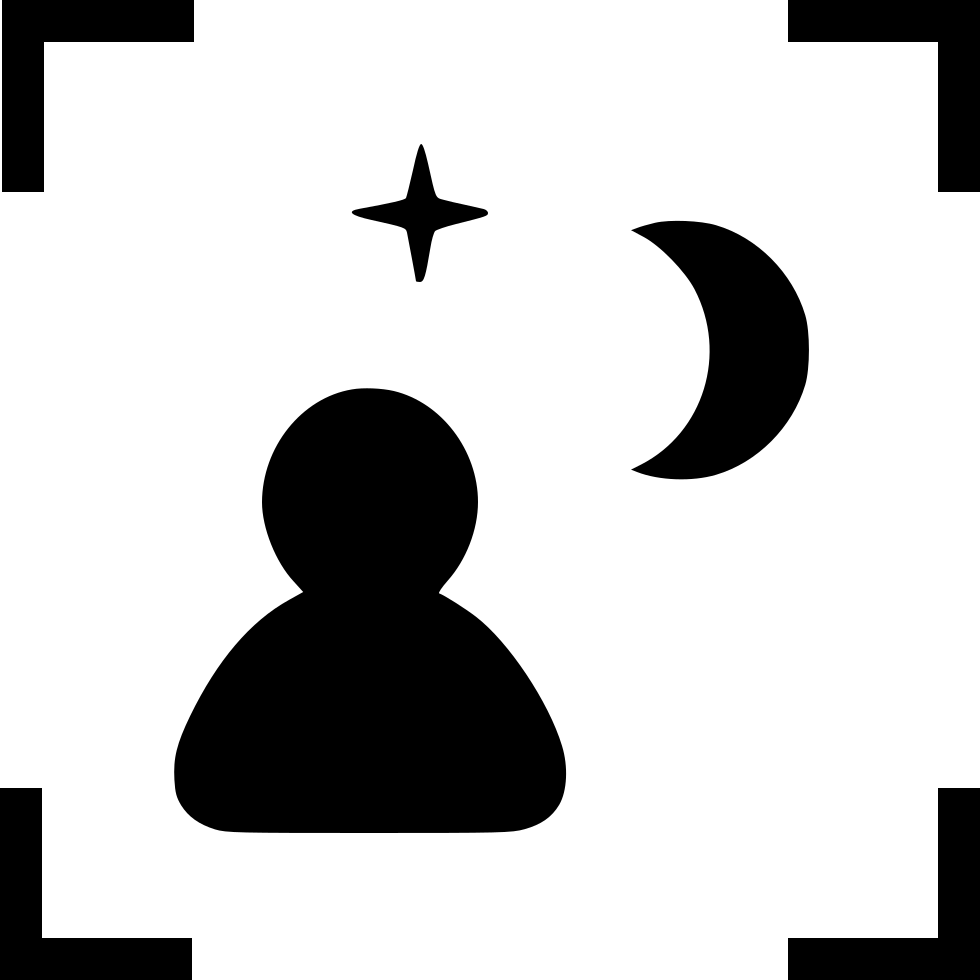 Frame Night View Moon Star Comments - Silhouette (980x980), Png Download