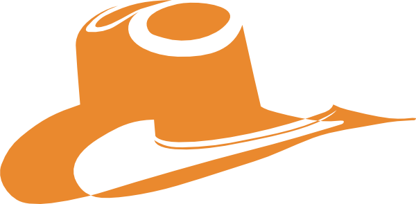 Small - Orange Cowboy Hat Clipart (600x295), Png Download