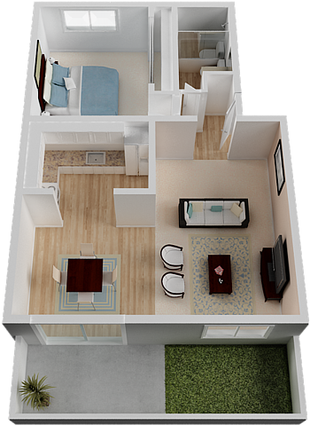 Cedartree Apartments - Floor Plan (450x525), Png Download