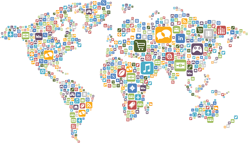 Globalization - Asia Pacific On World Map (855x494), Png Download