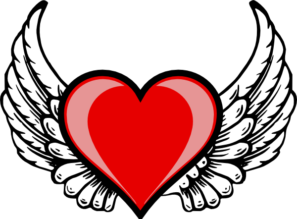 Wing Logo Png - Heart Wing (600x442), Png Download