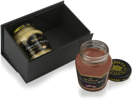 Maille Festive Gourmet Dijon Mustard Duo Gift Box Set - Dijon Mustard (480x456), Png Download