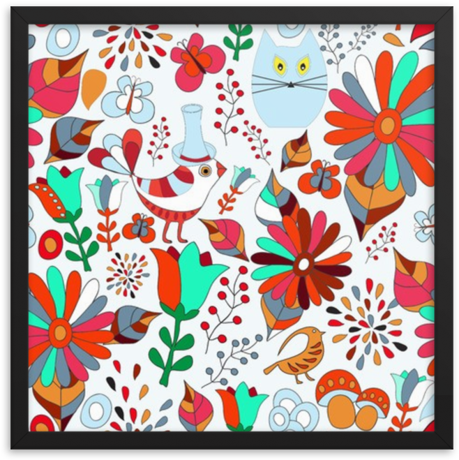 Framed Art Print - Illustration (1000x1000), Png Download