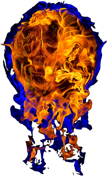 Ballofflamesmallpreview - Skulls On Fire (375x617), Png Download