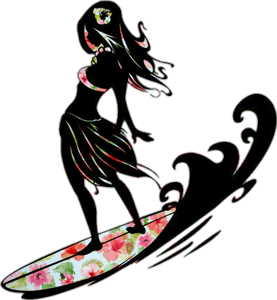 Scleiday Sticker - Sticker Surf Girl (392x425), Png Download