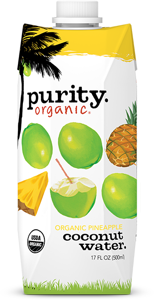Po Pineapple Coconut Water - Purity Organic Coconut Water, 100% Organic Coconut (350x700), Png Download