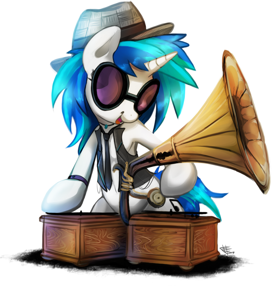 Fidzfox, Clothes, Dj Pon-3, Female, Gramophone, Hat, - Electro Swing (981x1024), Png Download