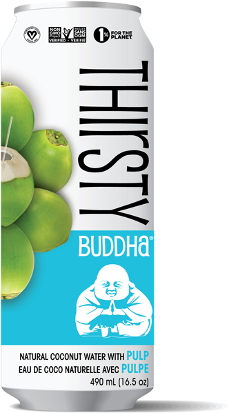 Thirsty Buddha All-natural Coconut Water With Pulp - Thirsty Buddha Sparkling Coconut Water (800x800), Png Download