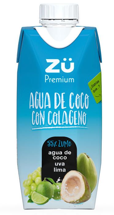 Coconut Water With Collagen - Água De Coco (371x695), Png Download