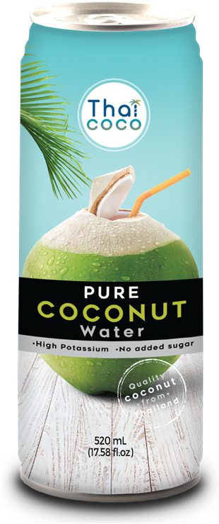 Pure Coconut Water Canned (1280x1280), Png Download