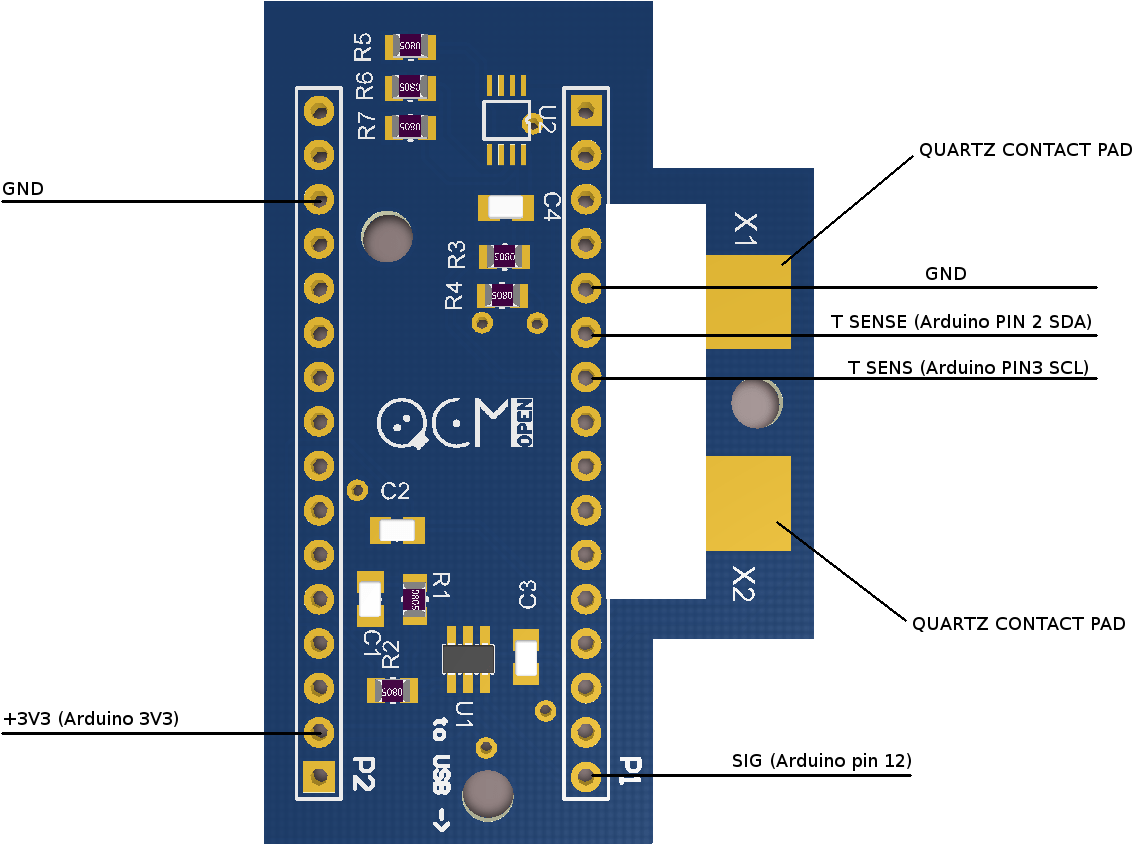 Quartz Crystal Microbalance Openqcm Pcb Shield - Quartz Crystal Microbalance (1171x925), Png Download
