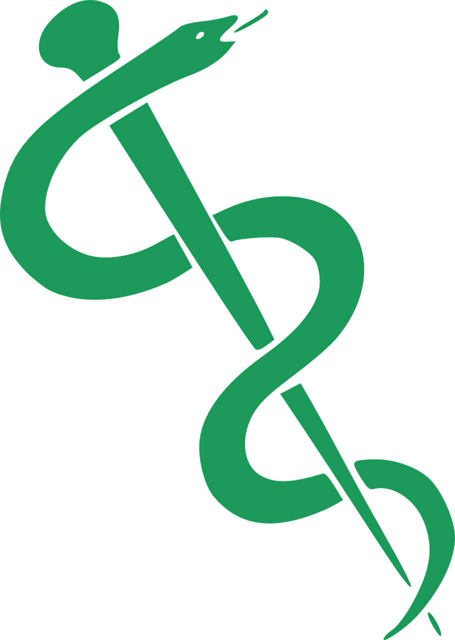 Rod Of Asclepius Green (910x1280), Png Download