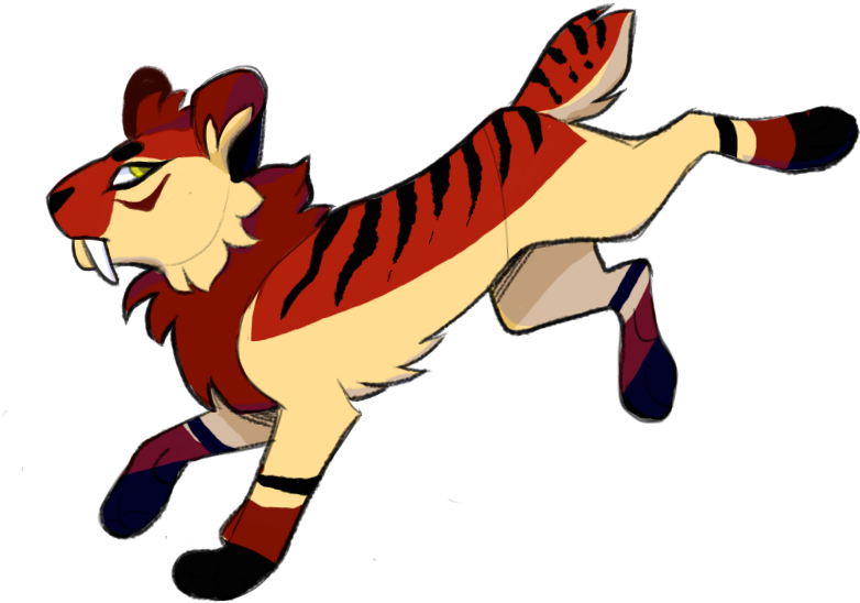 Design Notes Reference • He Is A Saber Toothed Tiger - Cartoon (900x600), Png Download