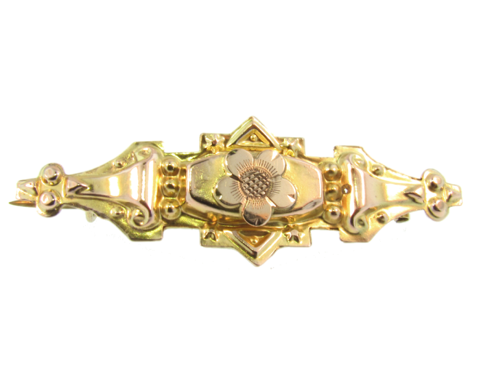 Gold Floral Brooch - Emblem (976x560), Png Download