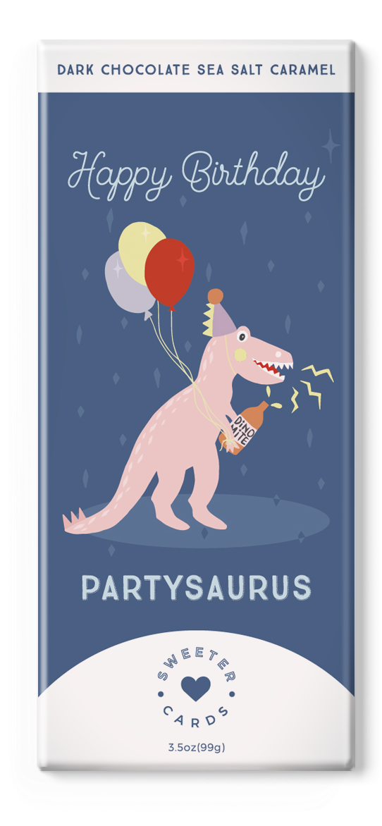 Happy Birthday, Partysaurus<br>sea Salt Caramel Dark - Apac Spe046 Foil Helium Balloon Birthday Female Round (662x1195), Png Download
