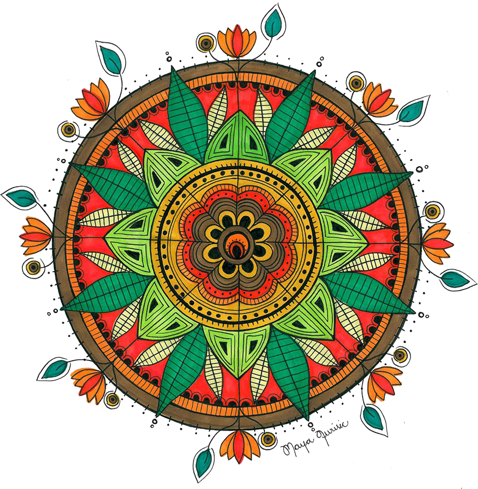 Mandala Folha Icon - Na Terra Dos Budas (940x961), Png Download