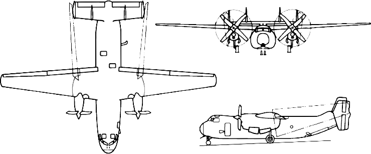 C 2a Greyhound 3 View - C 2 Greyhound (740x307), Png Download