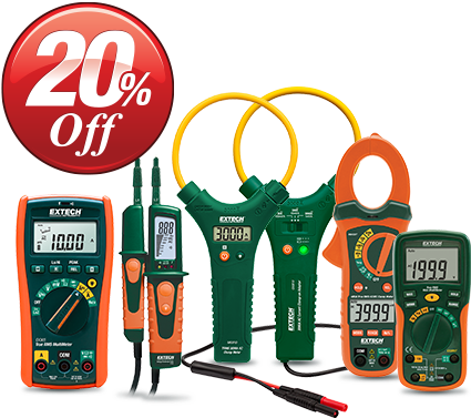Get 20% Off - Handheld Multimeter Digital Extech Ex365 Calibrated (500x500), Png Download