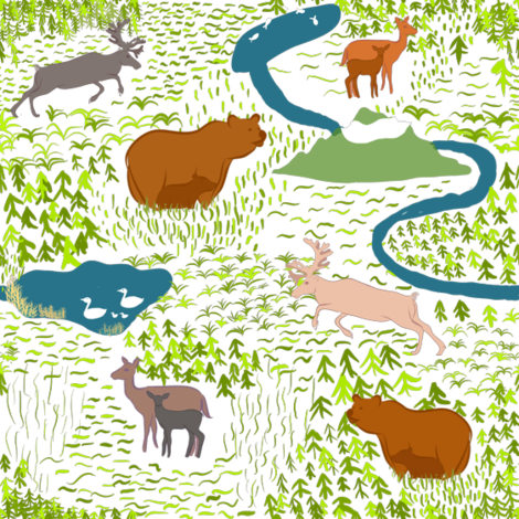 Woodland Animals Fabric By Jjdesignwithlove On Spoonflower - Cartoon (470x470), Png Download
