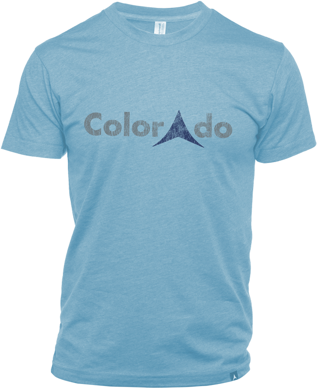 Colorado Mens T Shirt Ice Grey Navy 1 - Triangle (672x800), Png Download